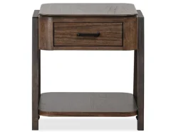 Mor Furniture Sofa & End Tables|Hallie Rectangle End Table In Milk Chocolate/Dark Chocolate
