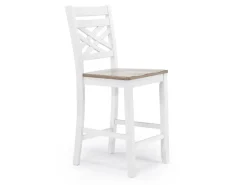 Mor Furniture Seating For 4|Round Dining Sets|Harlin Round Counter Height Dining Table & 4 Stools In White/Brown