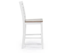 Mor Furniture Seating For 4|Round Dining Sets|Harlin Round Counter Height Dining Table & 4 Stools In White/Brown