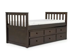 Mor Furniture Kids Beds & Bunk Beds|Harlow Captain Bed W/ Storage Trundle In Espresso