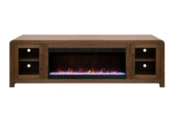 Mor Furniture Fireplace Tv Stands|Fireplaces|Haven Fireplace Console In Brown, 81 Inch