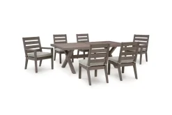Mor Furniture Outdoor Dining Sets|Hillside Barn Outdoor Dining Table, 4 Side Chairs & 2 Arm Chairs In Gray/Brown