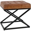Mor Furniture Ottomans|Hogan Accent Ottoman In Sienna Leather