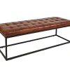 Mor Furniture Ottomans|Hogan Tuft Bench In Sienna Leather
