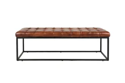 Mor Furniture Ottomans|Hogan Tuft Bench In Sienna Leather