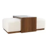 Mor Furniture Coffee Tables|Hudson Cockatil Ottoman W/ Table In White