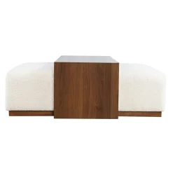 Mor Furniture Coffee Tables|Hudson Cockatil Ottoman W/ Table In White