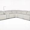 Mor Furniture Reclining Sectionals|Sectionals|Imperial 6 Piece 2 Power Sectional W/ 2 Power Armless Recliner In Blanca Light Gray Leather