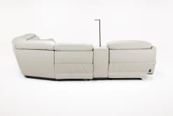 Mor Furniture Reclining Sectionals|Sectionals|Imperial 6 Piece 2 Power Sectional W/ 2 Power Armless Recliner In Blanca Light Gray Leather