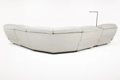 Mor Furniture Reclining Sectionals|Sectionals|Imperial 6 Piece 2 Power Sectional W/ 2 Power Armless Recliner In Blanca Light Gray Leather
