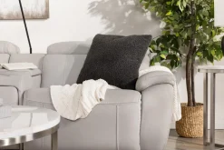 Mor Furniture Reclining Sectionals|Sectionals|Imperial 6 Piece 2 Power Sectional W/ 2 Power Armless Recliner In Blanca Light Gray Leather