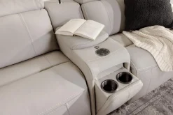 Mor Furniture Reclining Sectionals|Sectionals|Imperial 6 Piece 2 Power Sectional In Blanca Light Gray Leather
