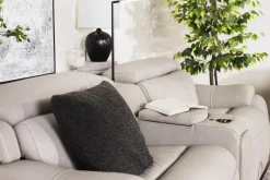 Mor Furniture Reclining Loveseats|Loveseats|Imperial 2 Power Console Loveseat In Blanca Light Gray Leather