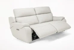 Mor Furniture Reclining Loveseats|Reclining Sofas|Imperial 2 Power Loveseat In Blanca Light Gray Leather
