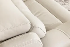 Mor Furniture Living Room Sets|Imperial 2 Power Sofa & Loveseat In Blanca Light Gray Leather