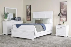 Mor Furniture Bedroom Sets|Jamestown Panel Bed, Dresser, Mirror & Nightstand In , Queen White