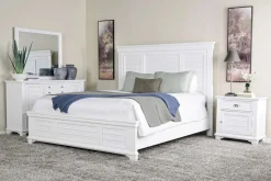 Mor Furniture Bedroom Sets|Jamestown Panel Bed, Dresser, Mirror & Nightstand In , Queen White