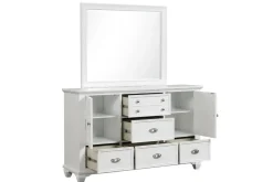 Mor Furniture Bedroom Sets|Jamestown Panel Bed, Dresser, Mirror & Nightstand In , Queen White