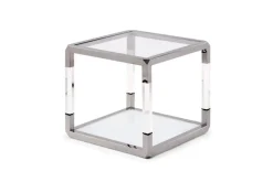 Mor Furniture Sofa & End Tables|Jasper End Table In Glass/Stainless Steel