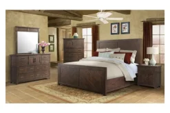 Mor Furniture Bedroom Sets|Jax Storage Bed, Dresser, Mirror, Nightstand & Chest In Cherry, Queen