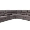 Mor Furniture Reclining Sectionals|Sectionals|Jaxon 6 Piece 2 Power Sectional With 2 Power Armless Recliner In Mushroom