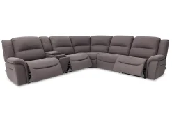 Mor Furniture Reclining Sectionals|Sectionals|Jaxon 6 Piece 2 Power Sectional With 2 Power Armless Recliner In Mushroom