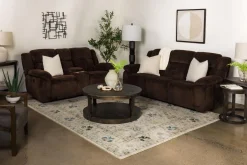 Mor Furniture Loveseats|Jayne Power Console Loveseat In Brown