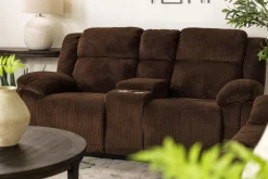 Mor Furniture Loveseats|Jayne Power Console Loveseat In Brown
