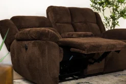 Mor Furniture Loveseats|Jayne Power Console Loveseat In Brown