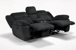Mor Furniture Loveseats|Jayne Power Console Loveseat In Brown