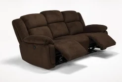 Mor Furniture Sofas|Jayne Power Sofa W/ Drop Down Table In Brown