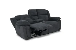 Mor Furniture Reclining Sofas|Loveseats|Jayne Reclining Console Loveseat In Charcoal
