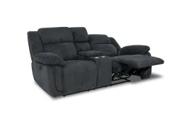 Mor Furniture Reclining Sofas|Loveseats|Jayne Reclining Console Loveseat In Charcoal