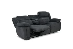 Mor Furniture Reclining Sofas|Sofas|Jayne Reclining Sofa W/ Drop Down Table In Charcoal