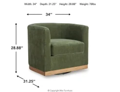 Mor Furniture Chairs|Jersonlow Swivel Chair In Forest Green