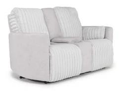 Mor Furniture Reclining Loveseats|Loveseats|Jessica 2 Power Console Loveseat In Presley Fog/Charlotte Mist