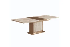 Mor Furniture Dining Tables|Jo 83" Dining Table In Gold/Travertino Eco Stone