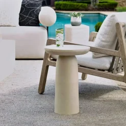 Mor Furniture Outdoor Accent Tables|Joppa Outdoor Round Accent Table In Bronze
