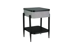 Mor Furniture Accent Tables|Jorvalee Usb Accent Table W/ Speaker In Gray/Black