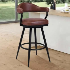 Mor Furniture Barstools|Justin Barstool In Vintage Coffee Brown, 30 Inch