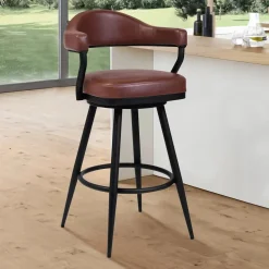 Mor Furniture Barstools|Justin Barstool In Vintage Coffee Brown, 30 Inch
