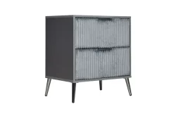 Mor Furniture Bedroom Sets|Kailani Upholstered Panel Bed, Dresser, Mirror & Nightstand In Black, Queen