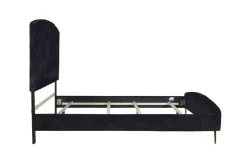 Mor Furniture Upholstered Beds|Beds|Kailani Upholstered Panel Bed In Black, Queen