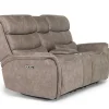 Mor Furniture Reclining Loveseats|Loveseats|Kamari 2 Power Console Loveseat In Gray