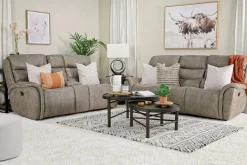 Mor Furniture Reclining Sofas|Kamari Reclining Sofa & Console Loveseat In Gray