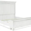 Mor Furniture Storage Beds|Beds|Kanwyn Panel Bed W/ Storage In White Wash, Queen