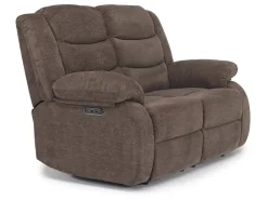 Mor Furniture Living Room Sets|Kelsey Power Sofa & Loveseat In Light Brown