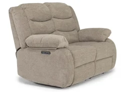 Mor Furniture Living Room Sets|Kelsey Power Sofa & Loveseat In Light Brown