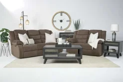 Mor Furniture Living Room Sets|Kelsey Power Sofa & Loveseat In Light Brown
