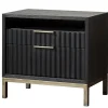 Mor Furniture Nightstands|Kentfield 2 Drawer Nightstand In Black Drifted Oak